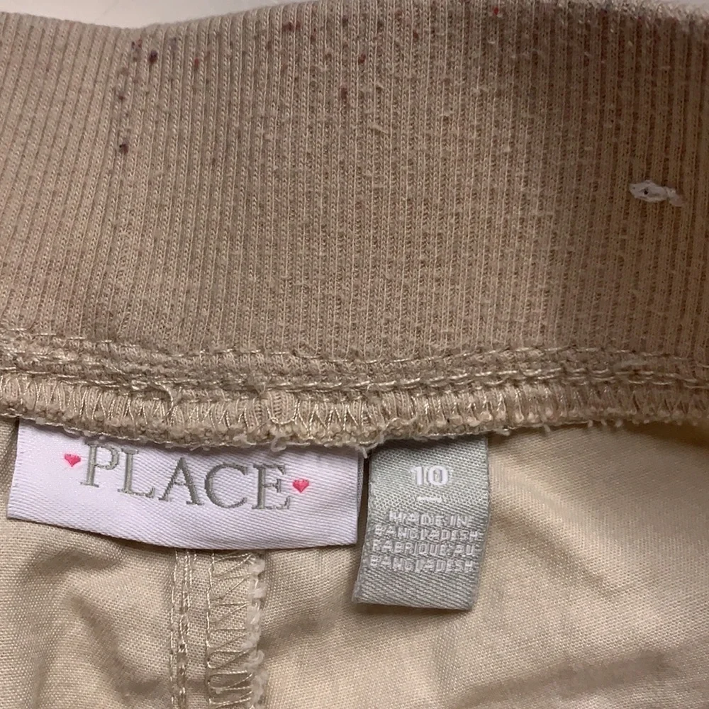 Children’s place casual tan khaki kids elastic waist short 10